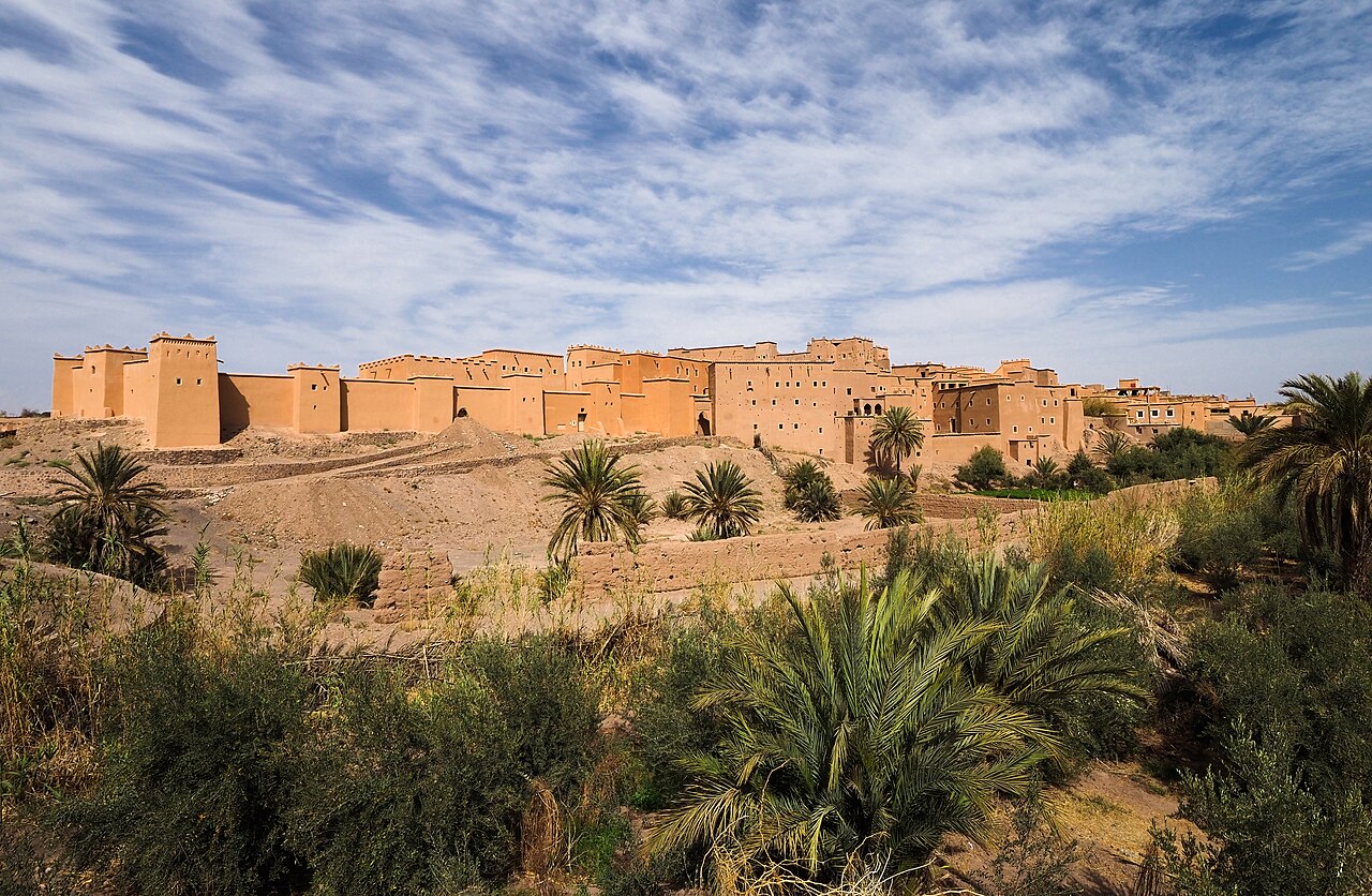 Ksar van Taourirt, het silhouet van Ouarzazate bij het Berbère Palace